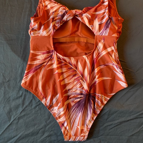 SOLD | Orange Tropical One-piece Swimsuit - Picture 4 of 7